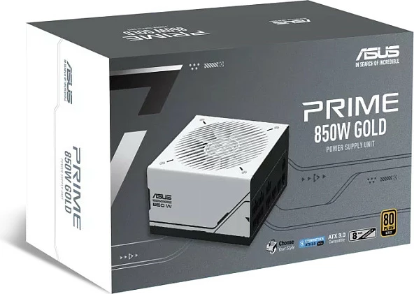 Furnizues rryme ASUS Prime AP-850G, 850W, 80+ Gold, fully modular, ATX 3.0, bardhë/zi