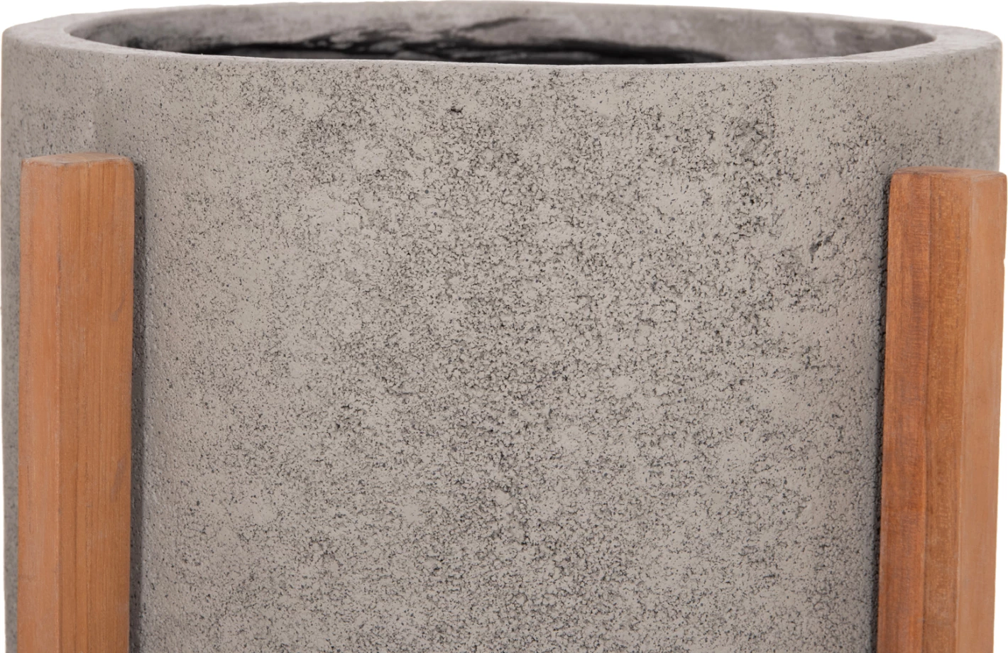 Vazo e brendshme HOFF, çimento fibrash gri, bazë dru tik, FH4682.03M, 40x39cm