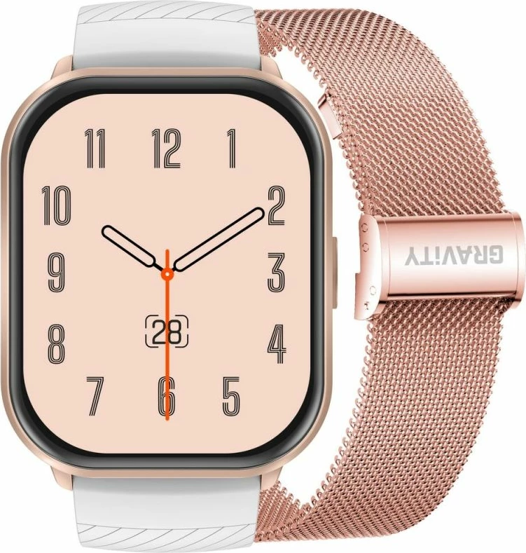 Smartwatch Gravity GT43-4, rozë, set me rrip dhe byzylyk