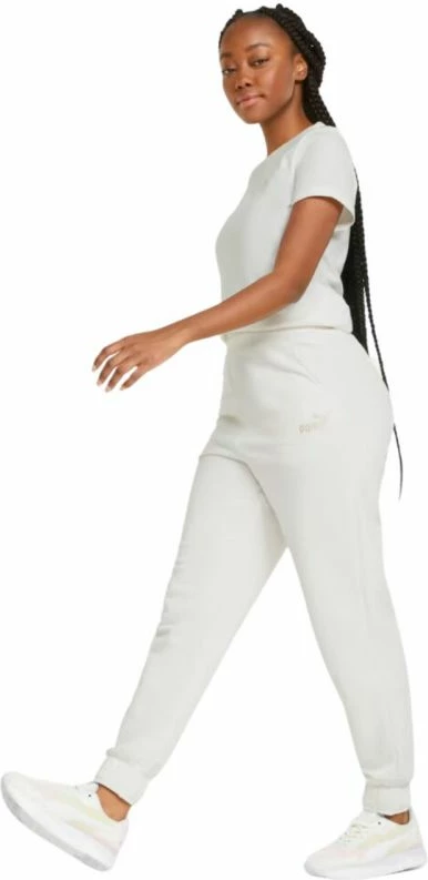 Pantallona të larta Puma për femra, ngjyrë krem