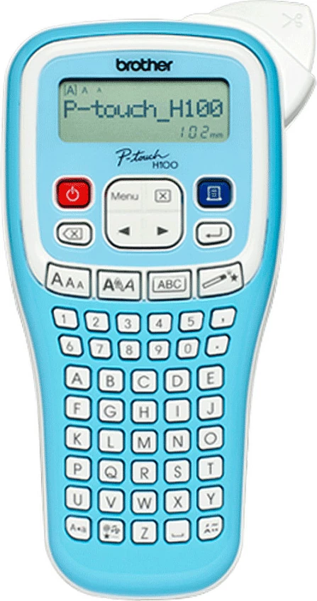 Aparat etiketimi Brother P-touch H100LB, shirit deri 12 mm, kaltër/bardhë