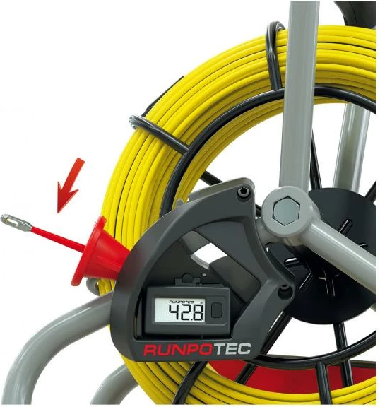 GF6 Profi-Set fiberglass rod Ø 6 mm incl. run-out system and digital meter counter