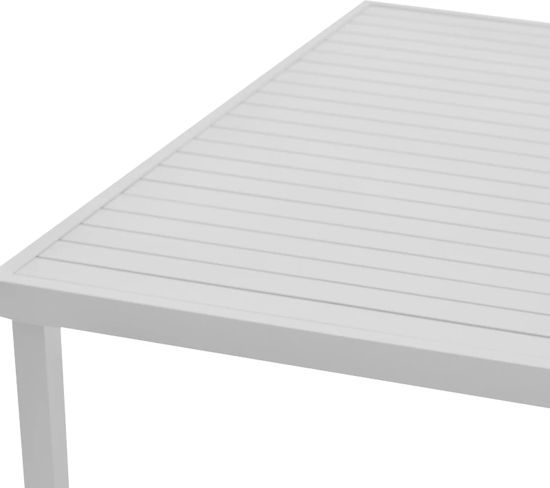 Tavolinë me karrige Kliton-Raven set prej 5 FOLEJA alumini ngjyrë e bardhë 150x80x74cm