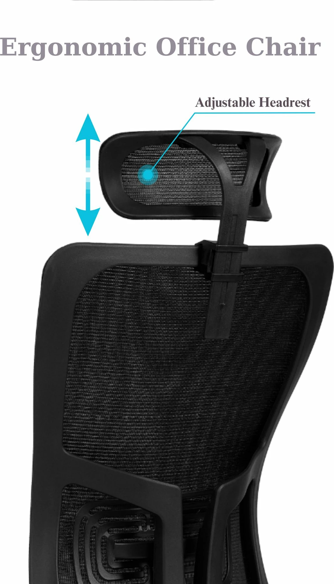 Karrige zyre ergonomike, ngjyrë e zezë, Skye Decor, 126 cm