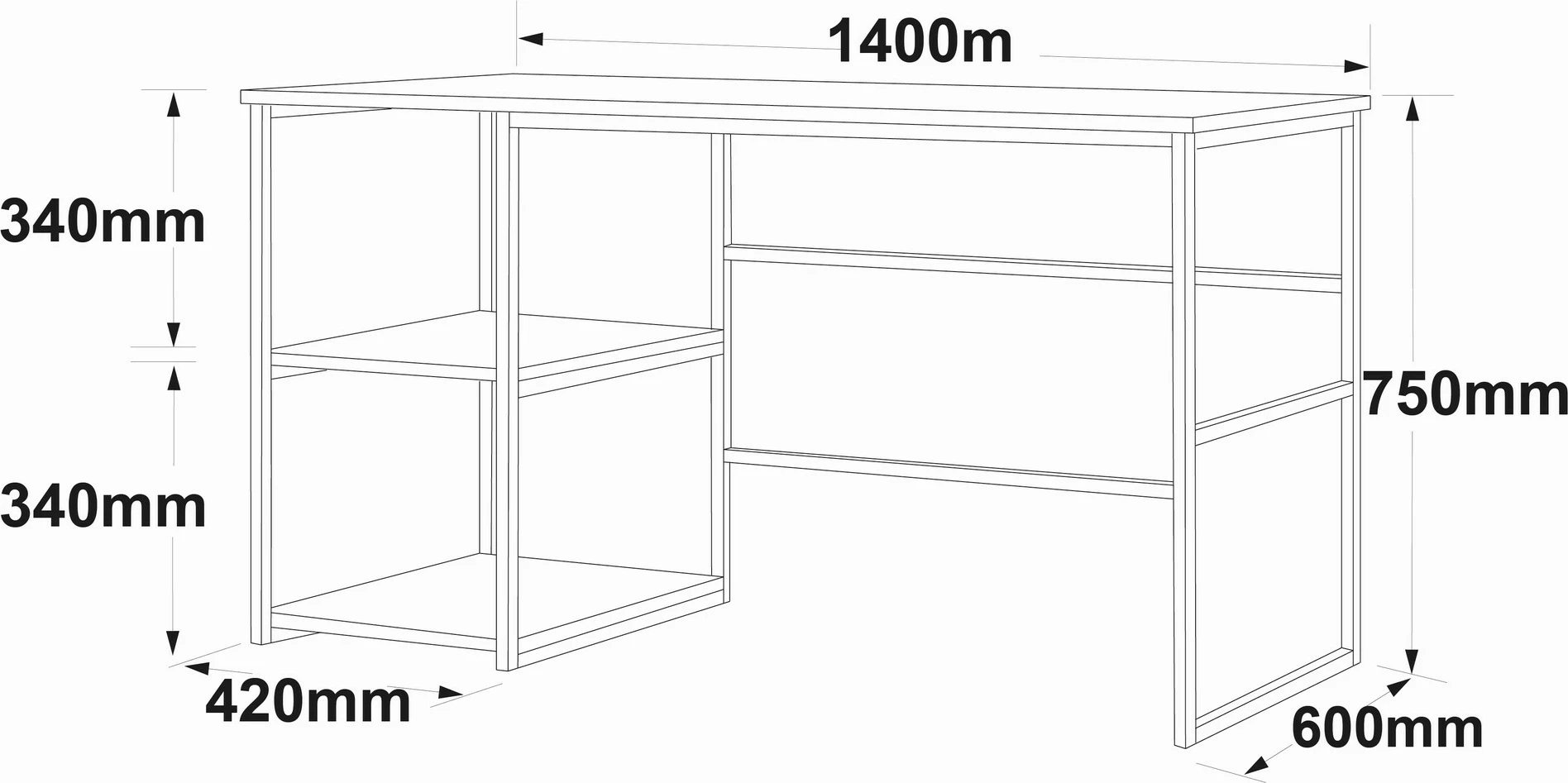 Tavolinë pune për studim, ngjyrë Atlantic Pine, Skye Decor, Vg26-A