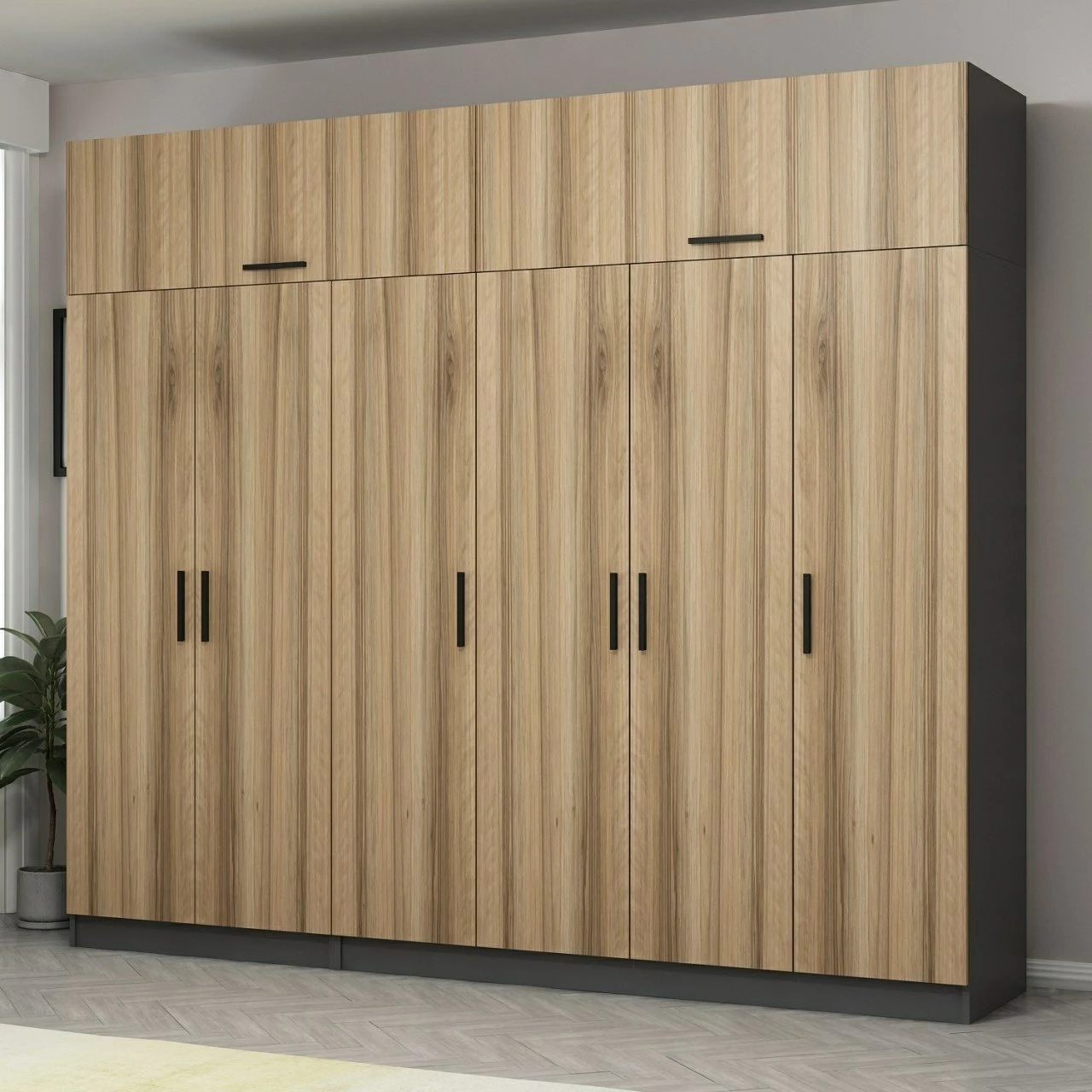 Dollap për dhomë gjumi, ngjyrë dore, Skye Decor, 5293, 270x255x52 cm