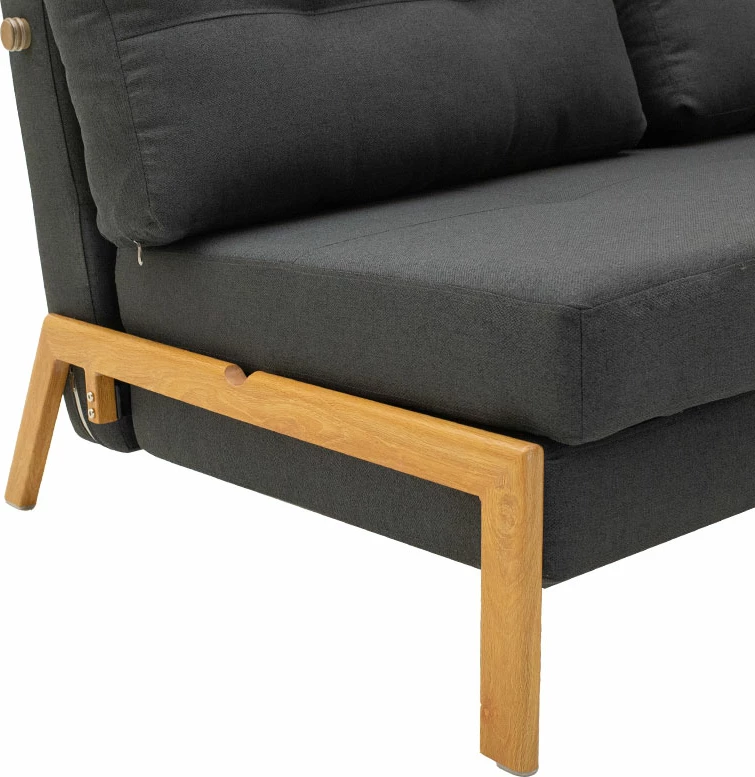 Karrige krevate Fancy, material stof, ngjyrë gri e errët, 150x92x77cm