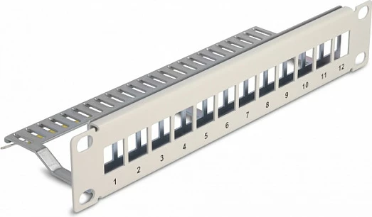 Patch panel DeLOCK 10" Keystone 12-port, 1U, metal, gri