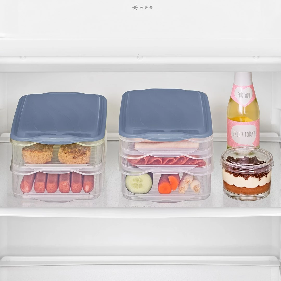 Enë ushqimore Rotho Rondo, 2 x 0.75l, 1 x 1.35l, Blu