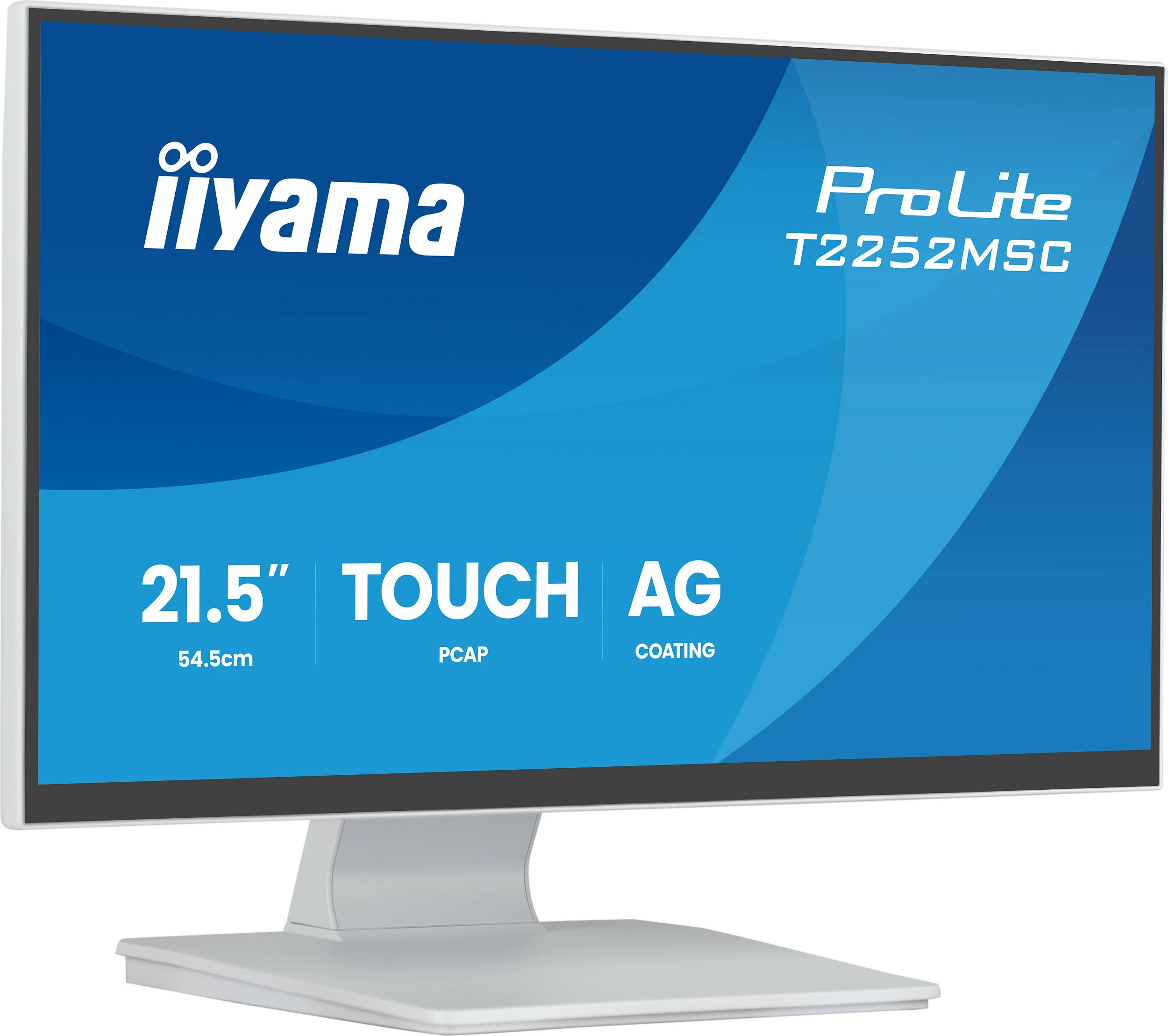 Monitor touch iiyama ProLite T2252MSC-W2AG, 21.5" Full HD, IPS, 10-point, i bardhë