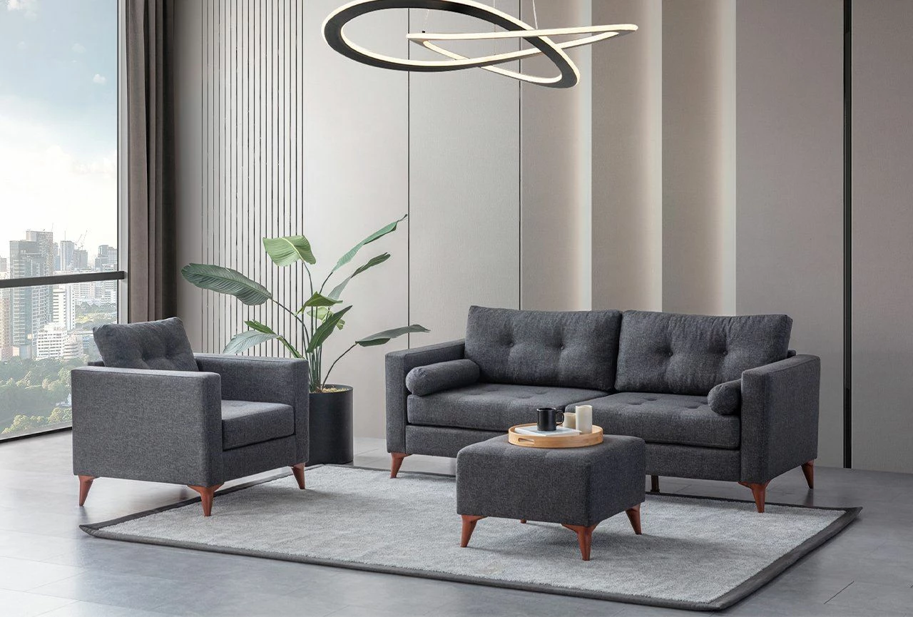 Divan treshe Atelier del Sofa, ngjyrë antracit