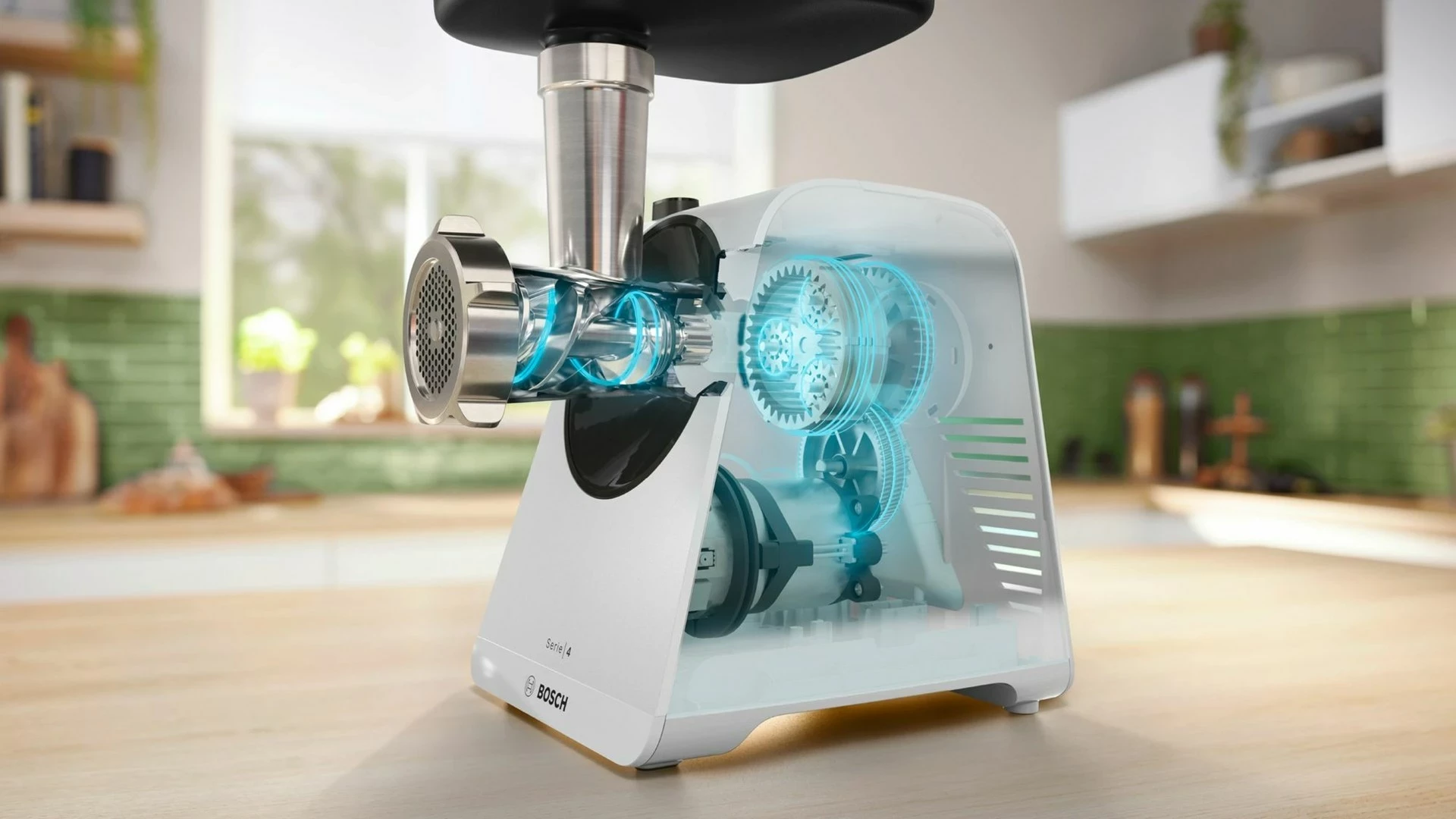 Makinë mishi Bosch Serie 4 MFWS420W, 1900 W, Bardhë, Zi