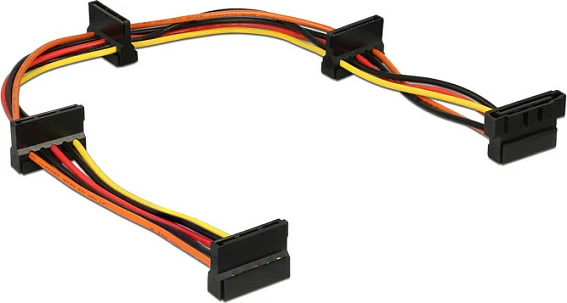 Kabllo energjie SATA DeLOCK 60141, 15-pin, ndarës për 4 pajisje, 0.4 m, shumëngjyrëshe