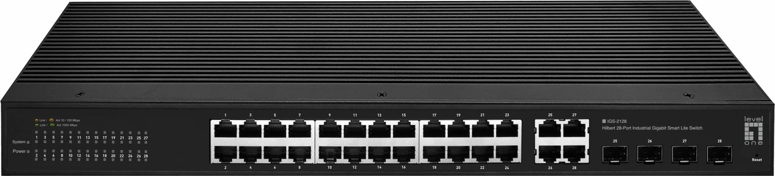Switch LevelOne Hilbert 28-Port Industrial Gigabit Smart Lite, 24x RJ45, 4x SFP/RJ45 Combo