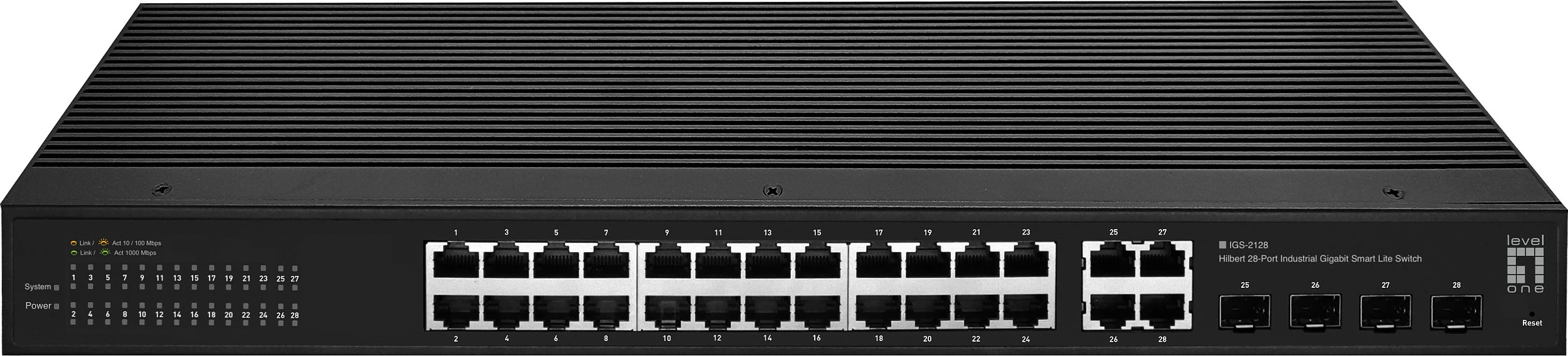 Switch LevelOne Hilbert 28-Port Industrial Gigabit Smart Lite, 24x RJ45, 4x SFP/RJ45 Combo