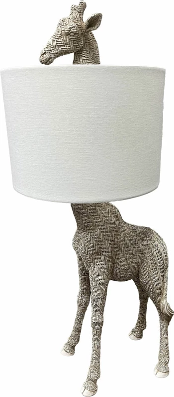 Llambë tavoline Giraffa, polirezine, pëlhurë natyrale, 30x26x68cm