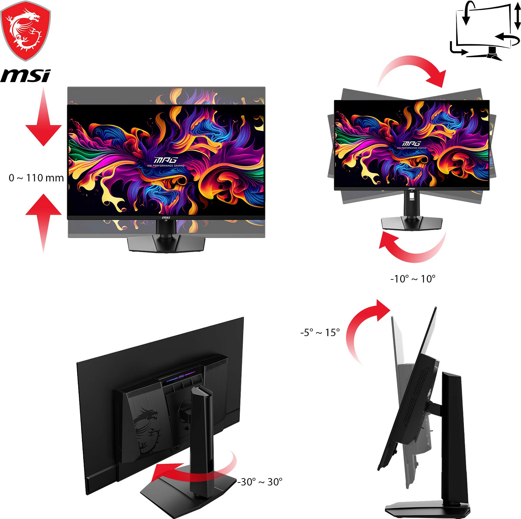 Monitor MSI MPG 321URXDE, 31.5", 4K UHD, QD-OLED, 240Hz, USB-C, i zi
