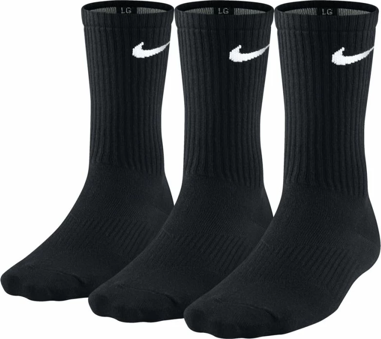 Çorape crew Nike Lightweight SX4704-001, të zeza, set prej 3 palë