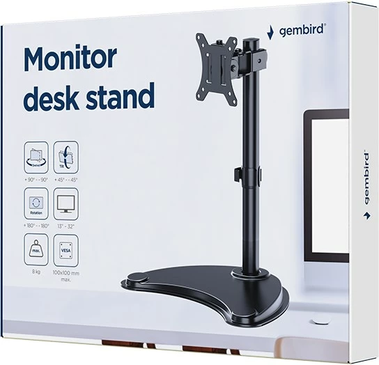Mbajtëse tavoline për monitor Gembird MS-D1ST-04, 13-32 inç, e zezë