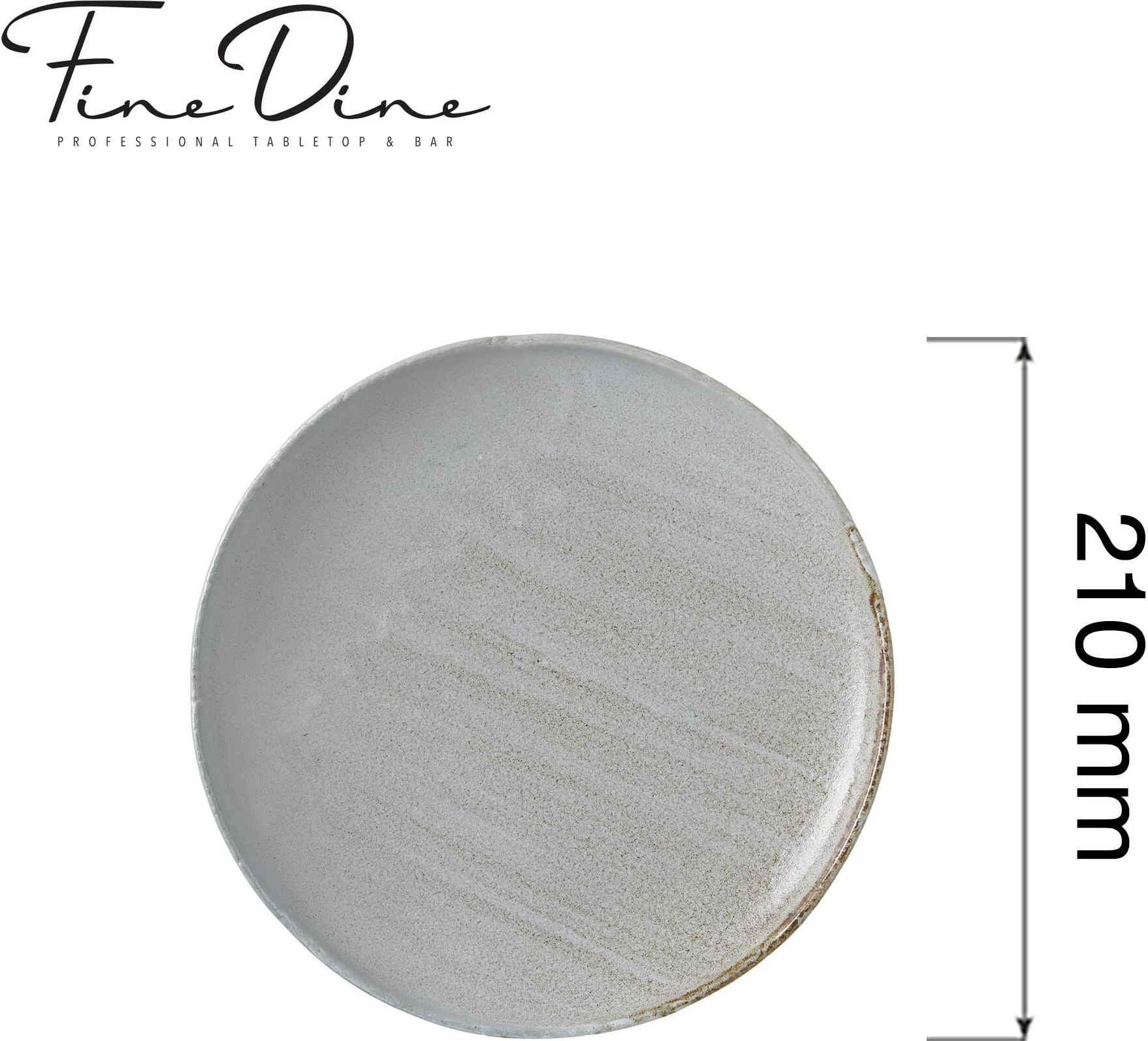 Pjatë e cekët Fine Dine Stark Ø210 mm, set 3 copë, gri