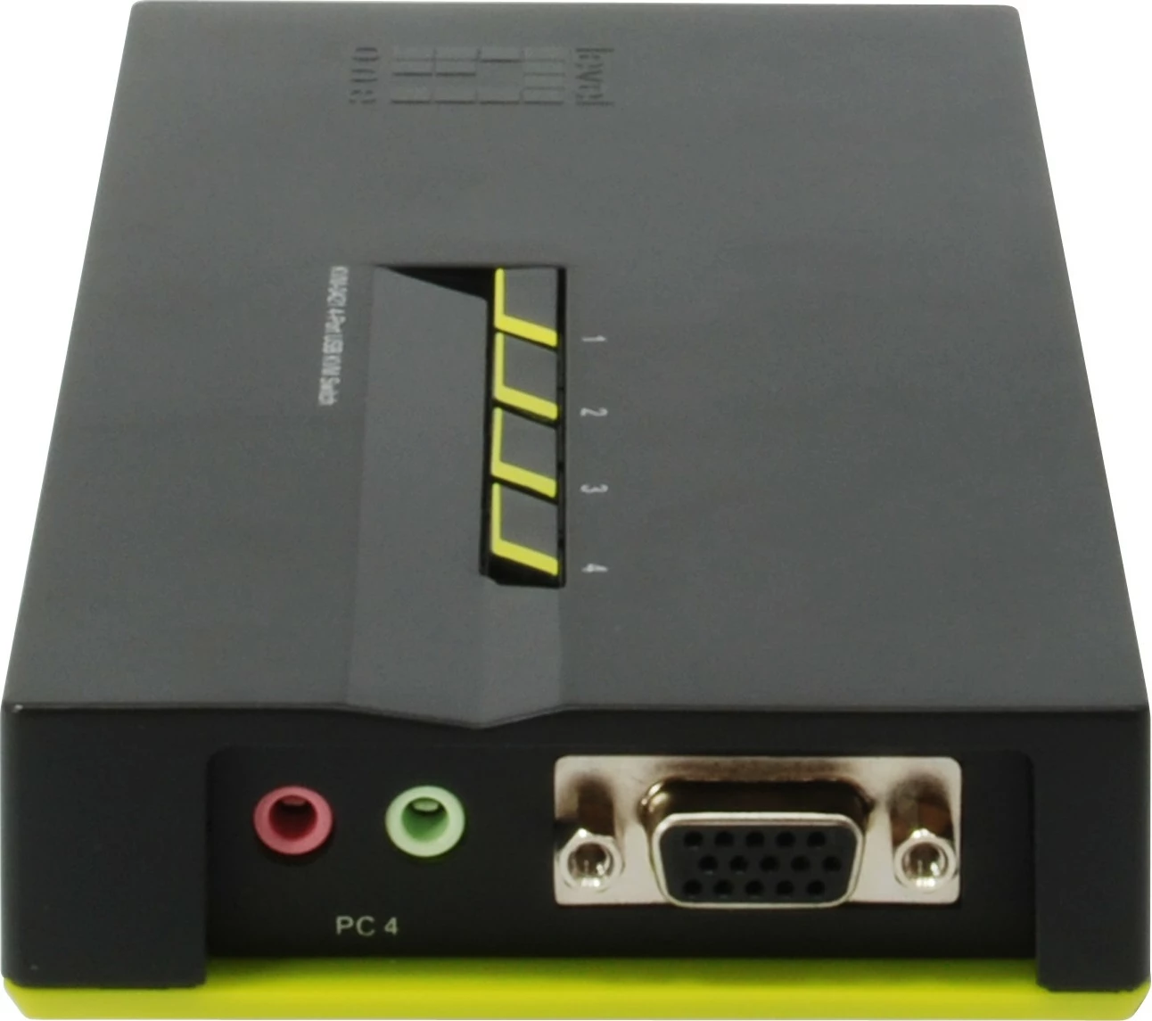 KVM switch LevelOne KVM-0421, 4 porta USB, VGA, audio, e zezë/e gjelbër