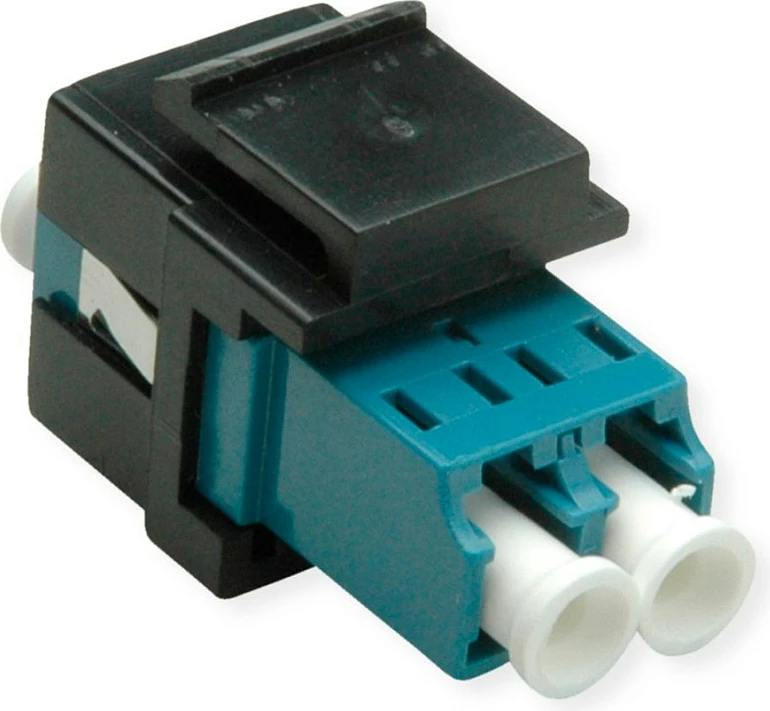 Adapter fibër optike ROLINE 21.17.0057, LC/LC Duplex, OS2 Single-Mode, qeramik, zi/turkez