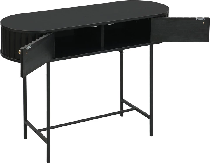 Konsol Zakro, MDF-metal, ngjyrë e zezë, 100x35x75cm