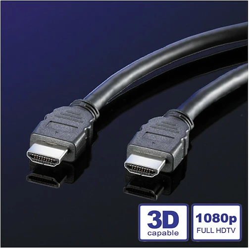 Kabllo HDMI ROLINE High Speed me Ethernet, 5 m, 1080p, 3D, e zezë