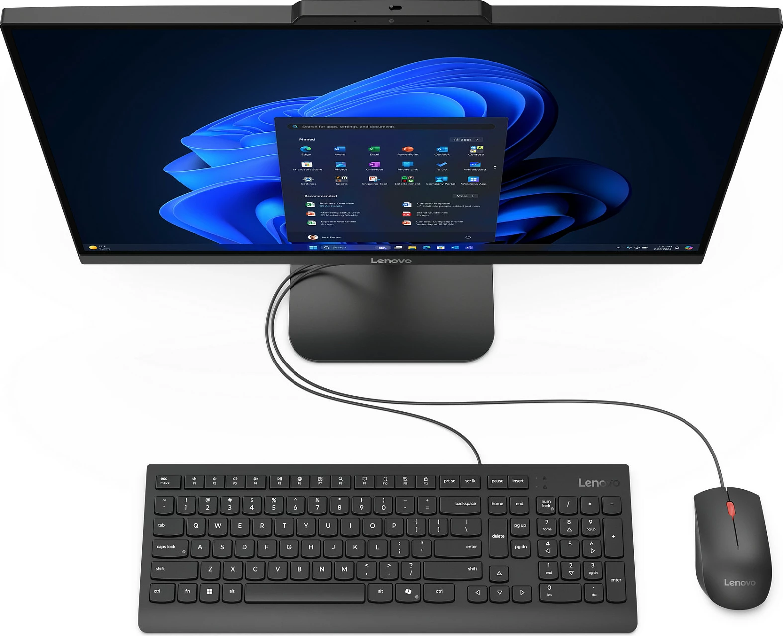 Kompjuter All-in-One Lenovo V100, 23.8" Full HD, Intel N, 16GB RAM, 512GB, Windows 11 Pro, Eclipse Black