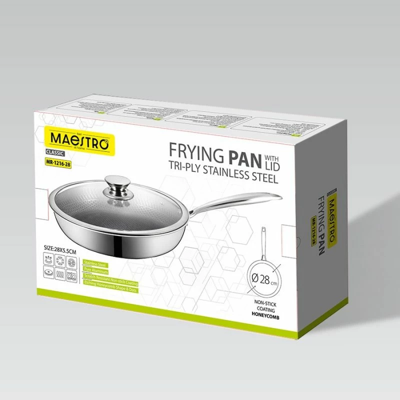 Tigan me kapak MAESTRO MR-1216-28, inox, 28cm