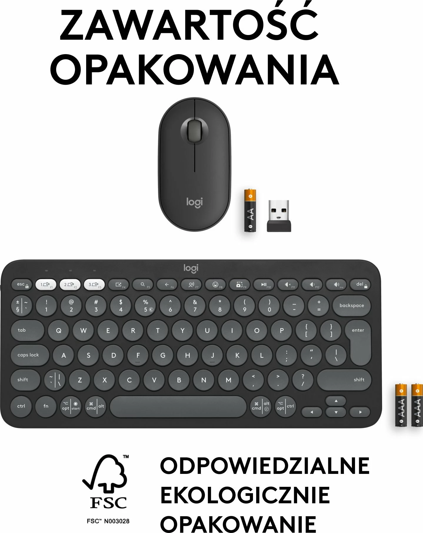Set tastierë + maus Logitech Pebble 2 Combo 920-012239, e zezë