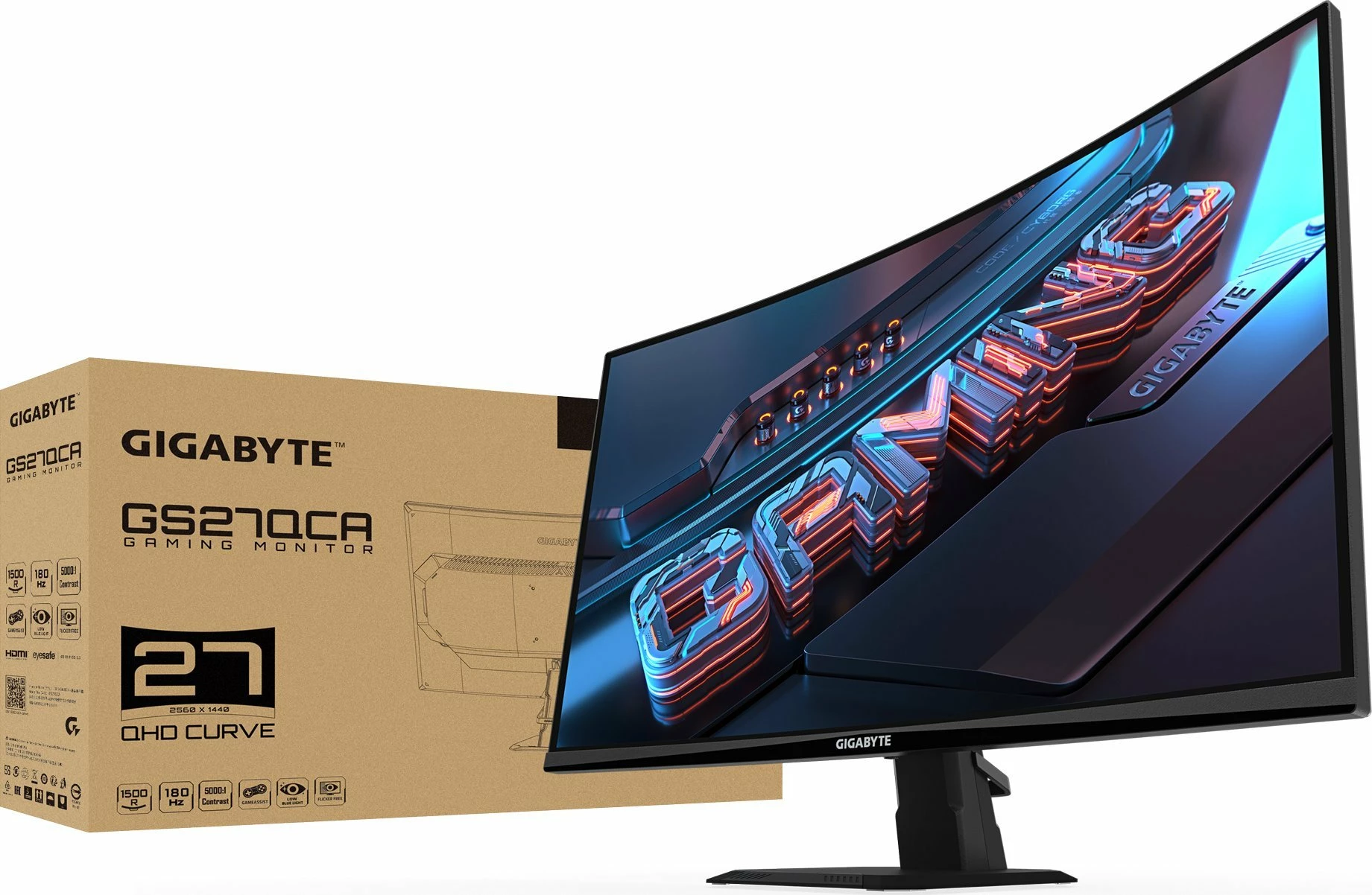 Monitor gaming Gigabyte GS27QCA 27\" WQHD 180Hz 1ms i lakuar, i zi