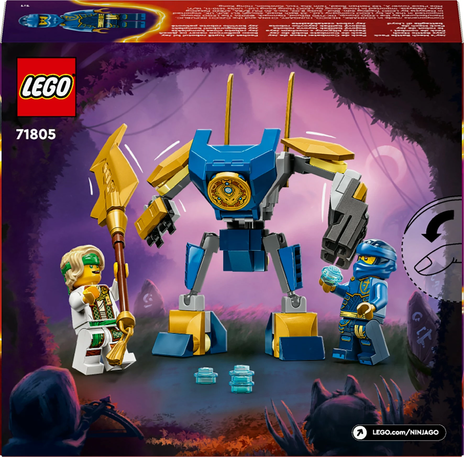 Set ndërtimi LEGO Ninjago 71805 Jay's Battle Mech, 78 pjesë, multikolor