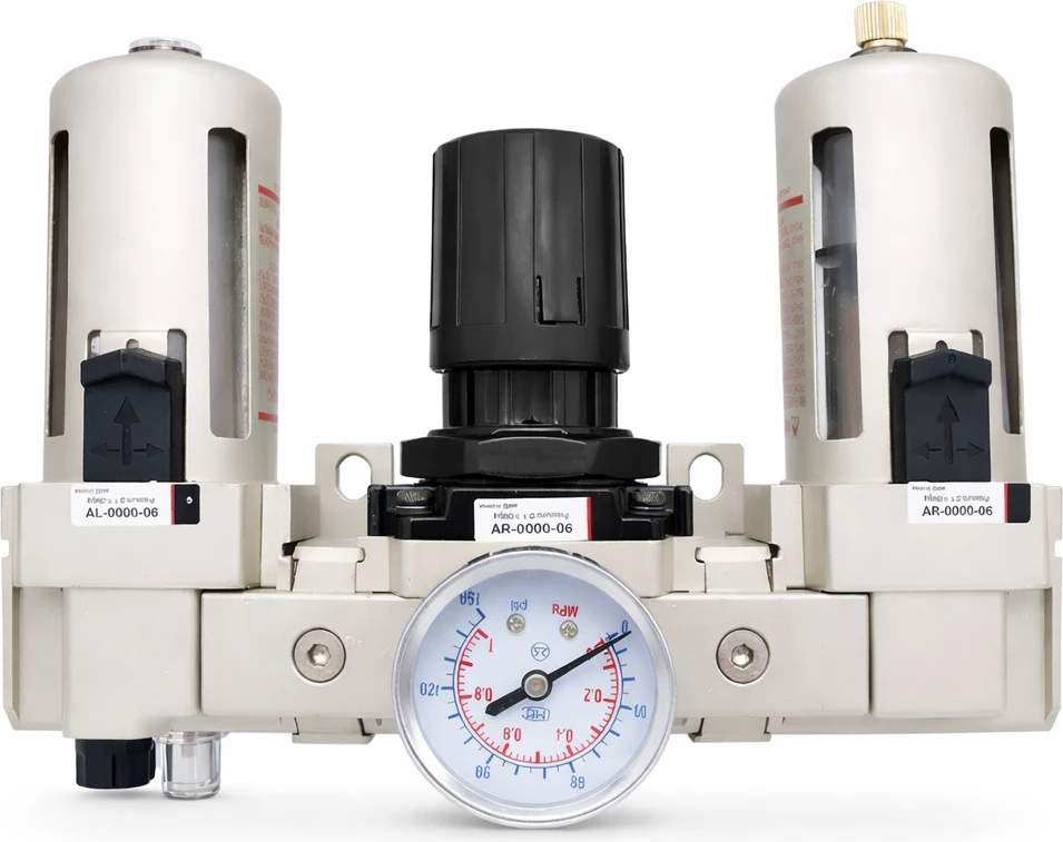 Ventil ajri AC3000–03D filtër, rregullator presioni dhe lubrifikator