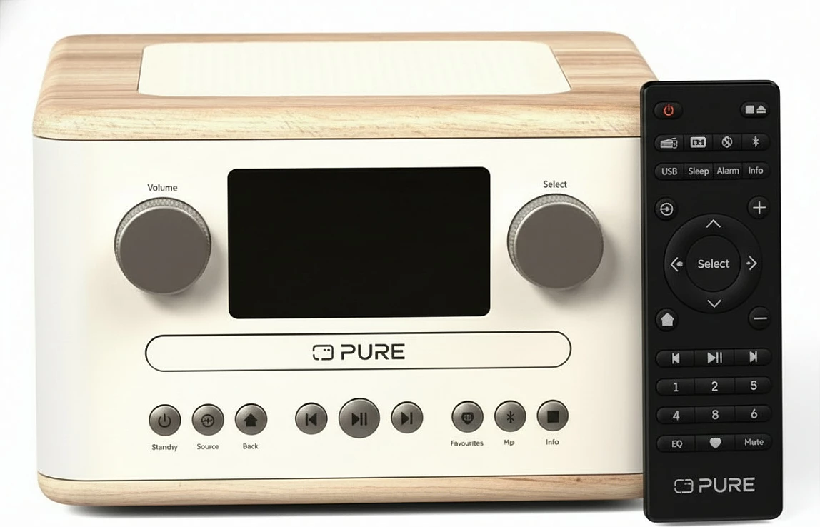 Sistem audio PURE Classic C-D4, CD Player, Internet Radio, DAB+/FM, Bluetooth 5.3, 15 W, i bardhë