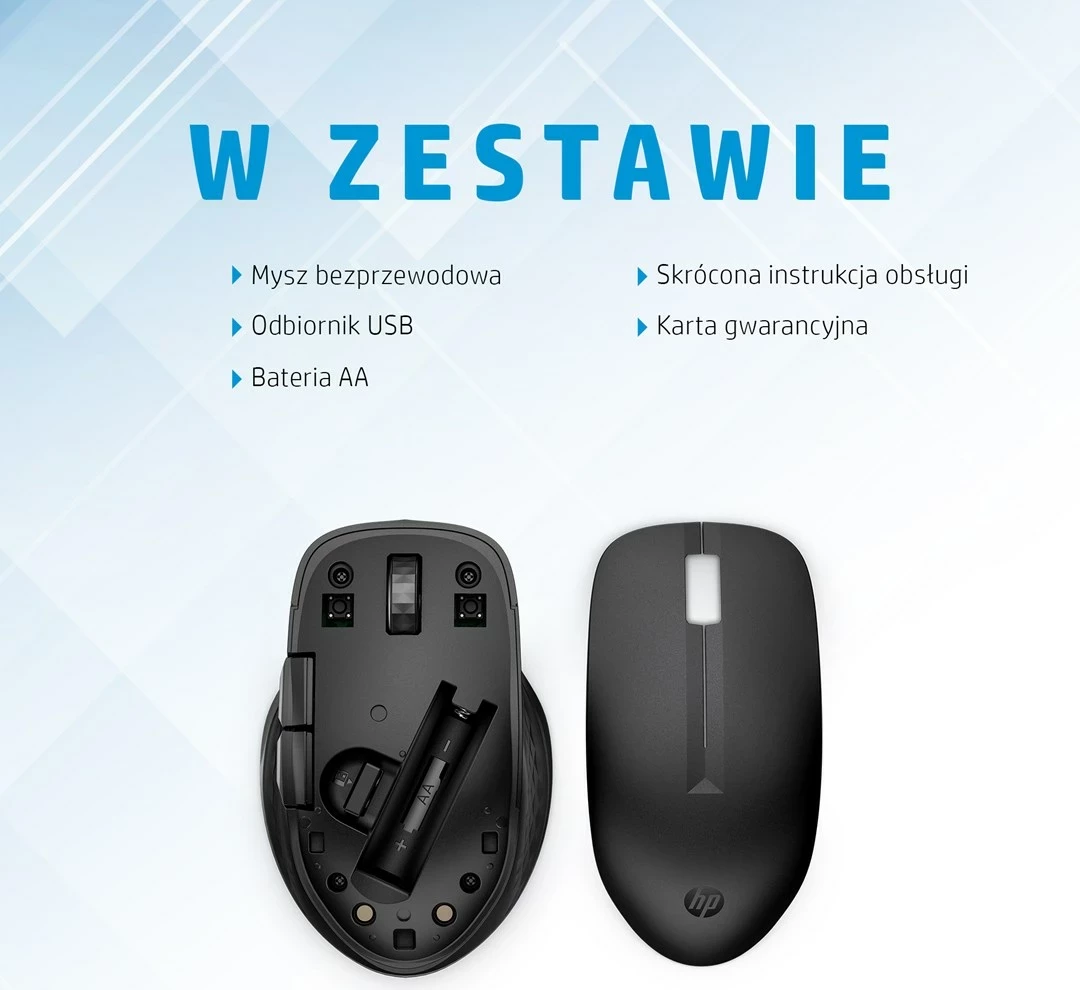 Maus pa tela HP 435, multi-device, Bluetooth/USB, i zi
