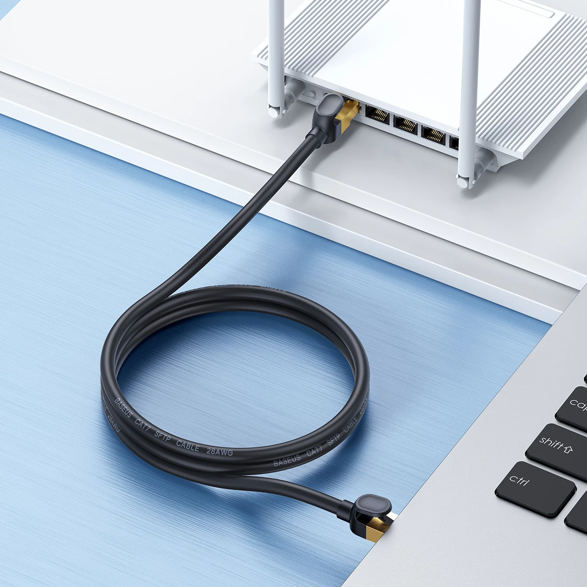 Kabllo rrjeti Baseus Speed Seven, Cat 7, RJ45, 1m, e zezë