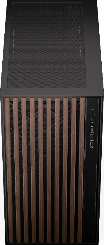 Kasë Krux Palum KRXD008 Midi Tower ATX/Micro-ATX/Mini-ITX, USB-C, 2x120mm fans, pa PSU, zezë/kafe