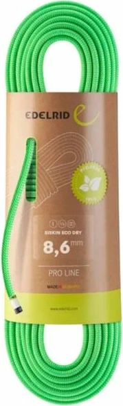 Litar ngjitjeje Yakimasport Siskin Eco Dry Rope 8.6 mm 70m, i gjelbër neon