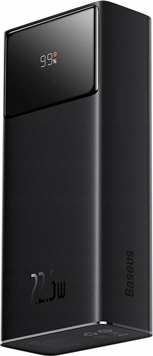 Powerbank Baseus EnerFill FP41 30000mAh 22.5W me display LED, 2x USB-A + USB-C, Black, set me kabllo USB-A në USB-C