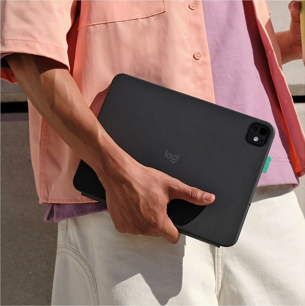 Tastierë Bluetooth me mbështjellës folio Logitech Flip Folio, QWERTY Nordic, për iPad Pro 11" (M4) / iPad Air 11" (M2/M3) / iPad Air (5th gen), Graphite
