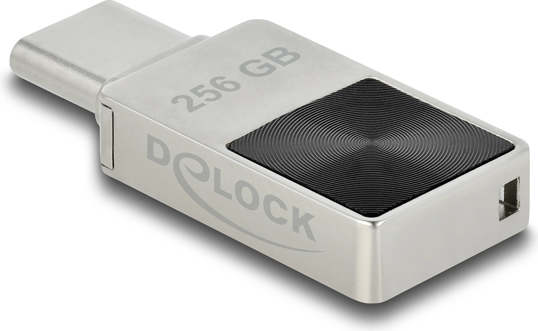 USB stik DeLOCK Mini USB-C 256GB, USB 3.2 Gen 1, metal, pa kapak, zi/gri