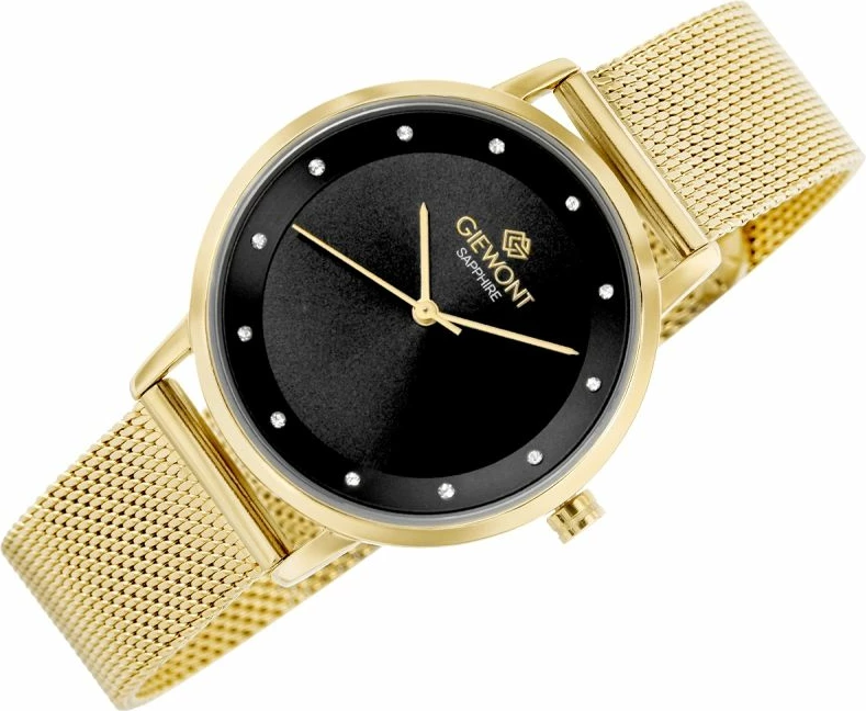 Orë dore femra Giewont GW4130-B3, e zezë dhe e artë, set