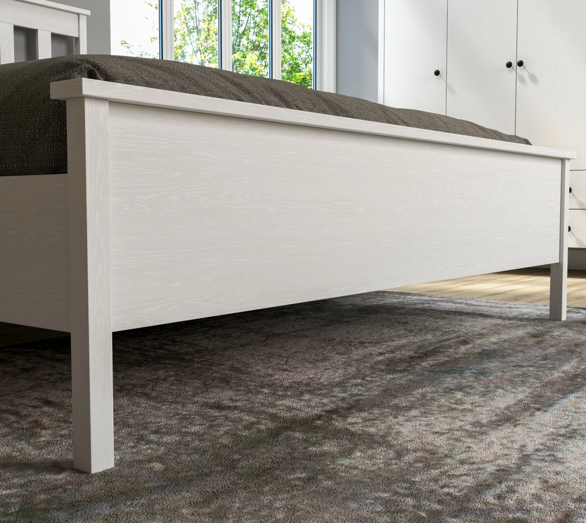 Krevat dopio Hanah Home, FRN-20063, ngjyrë druri dhe e bardhë