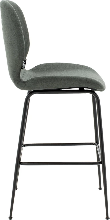 Karrige për bar Impel, këmbë metalike të zeza, material stof ngjyrë gri e errët