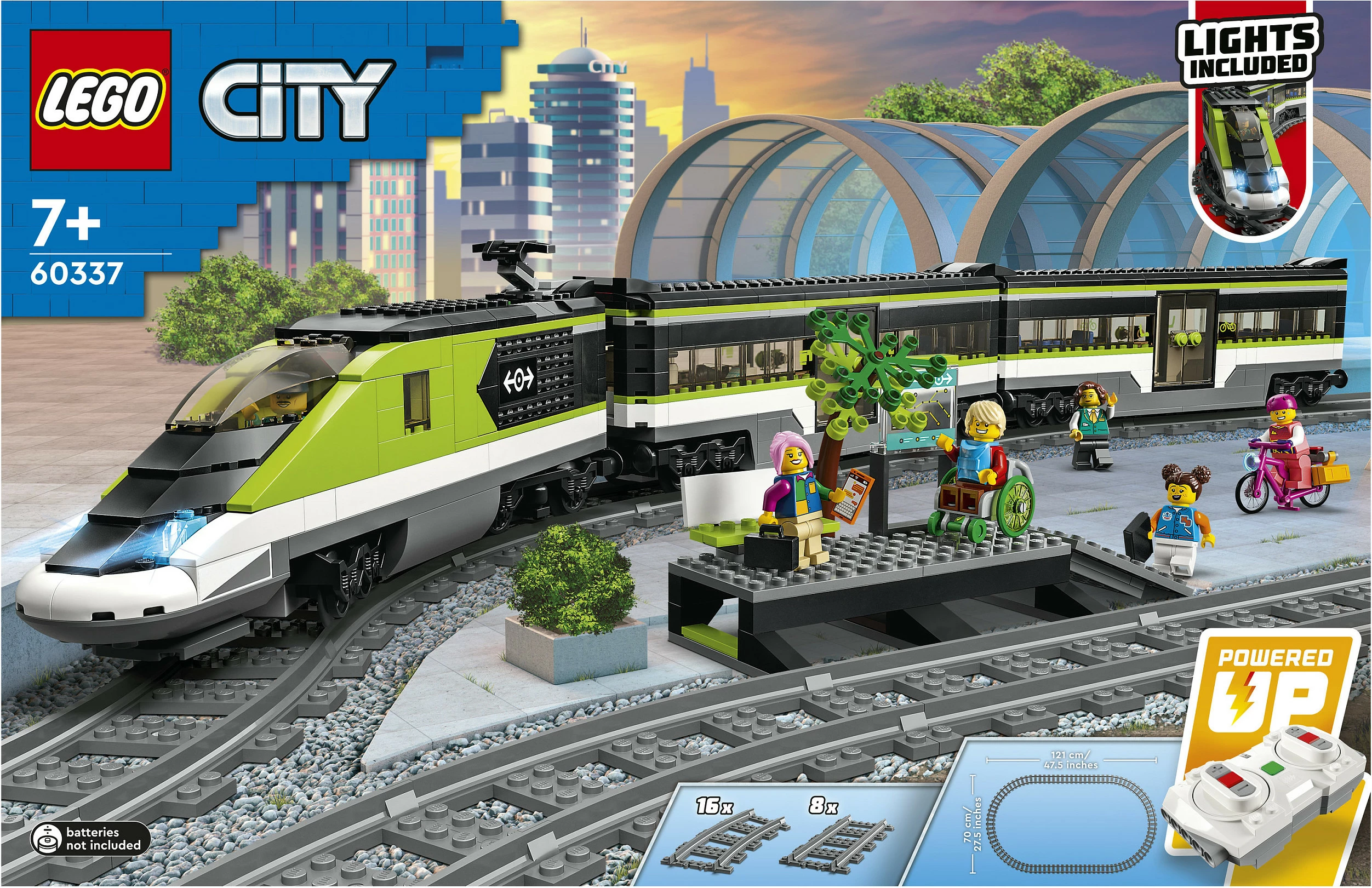 Set ndërtimi LEGO City Express Passenger Train, 7 vjeç e lart, plastik, 764 pjesë, shumëngjyrësh