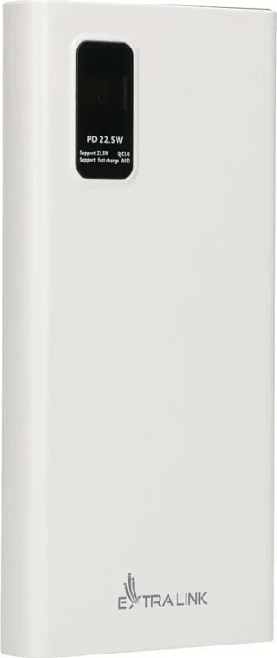 Powerbank Extralink EPB-067W, 10000mAh, USB-C PD 22.5W, i bardhë