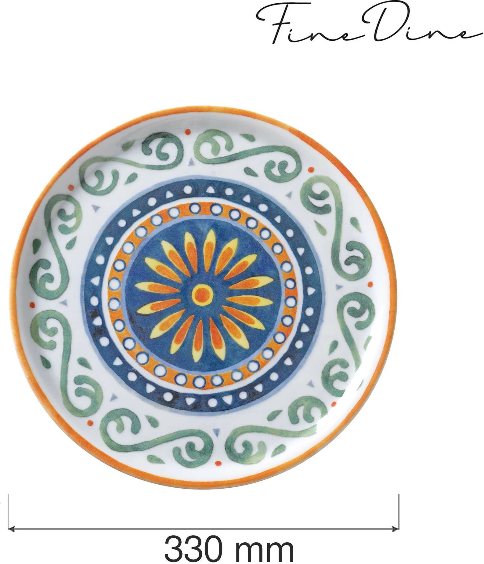 Pjatë pice Fine Dine Speciale ø330 mm porcelan, Capri, set 6 copë