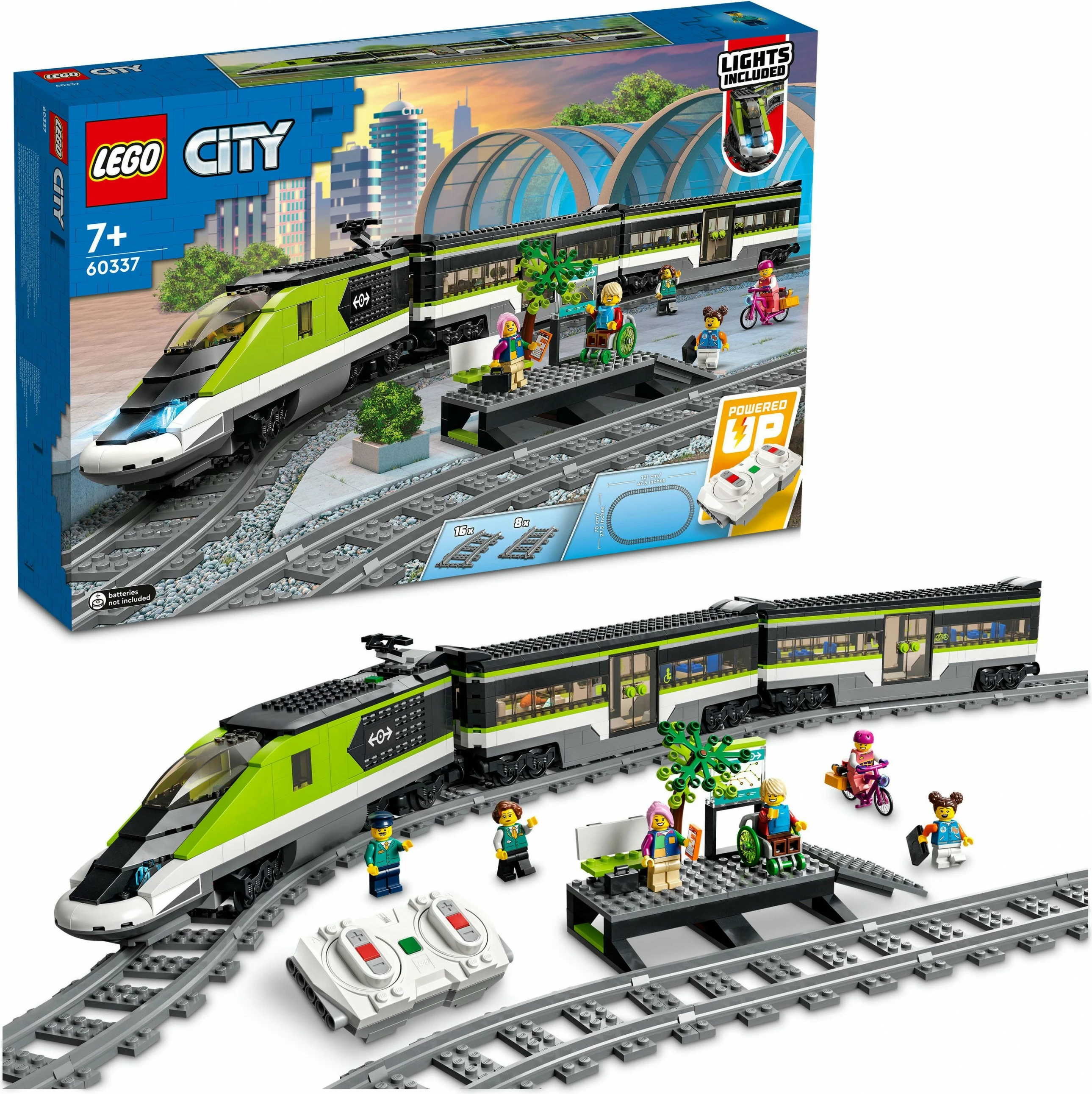 Set ndërtimi LEGO City Express Passenger Train, 7 vjeç e lart, plastik, 764 pjesë, shumëngjyrësh