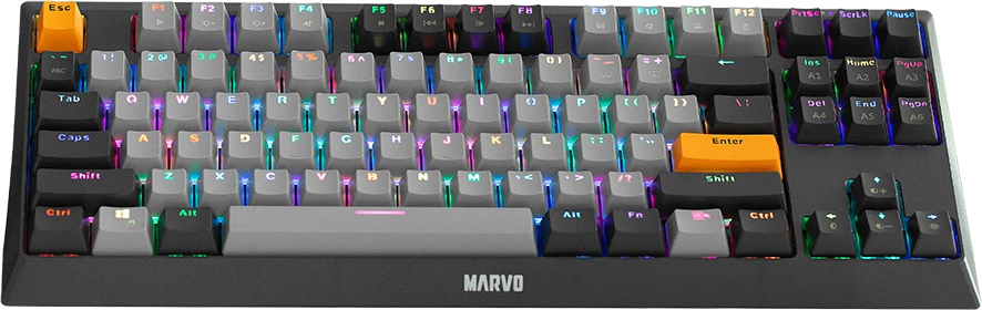 Tastierë mekanike Marvo KG980B TKL 87 taste, Hot-swap, RGB, Type-C, e zezë